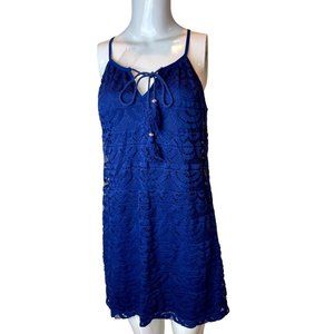 Lily-Rose Womens Lace Shift Mini Dress 13823U56H4 Halter Neck Sleeveless Navy M
